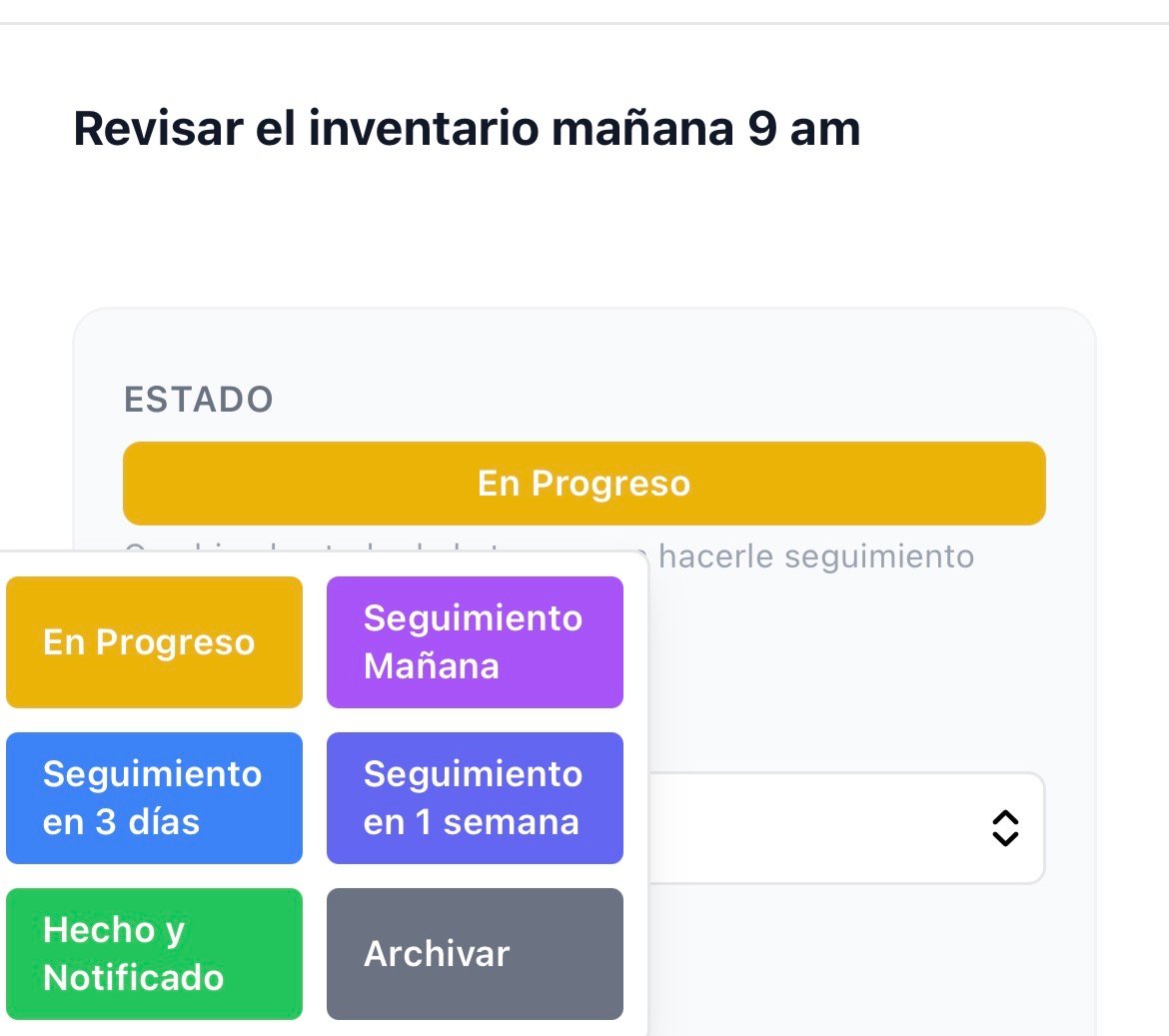 Tablero con seguimiento de tareas